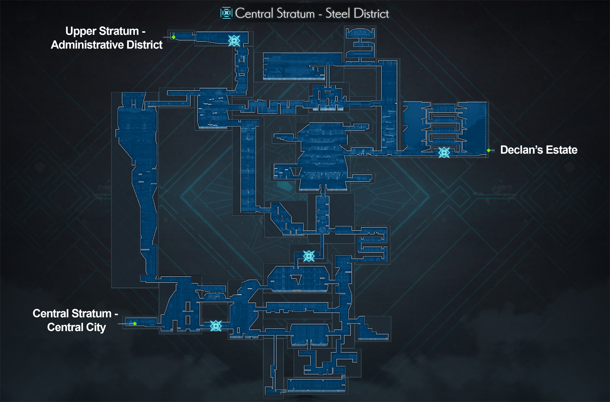 ENDER MAGNOLIA Central Stratum - Steel District map