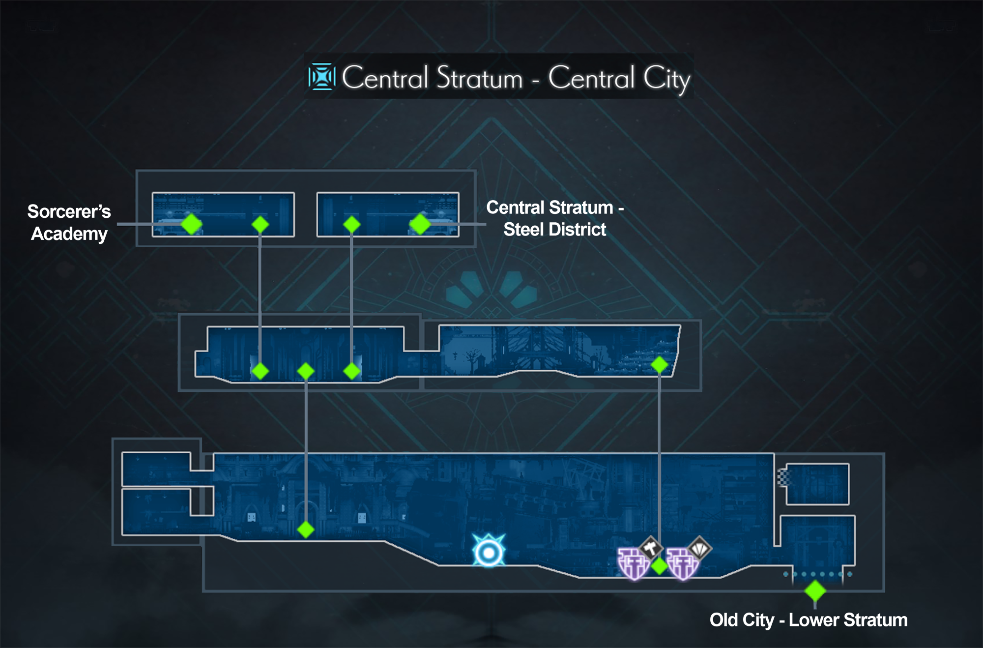 ENDER MAGNOLIA Central Stratum - Central City map