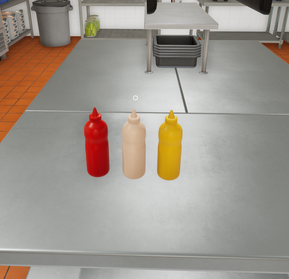 Fast Food Simulator Condiment bottles