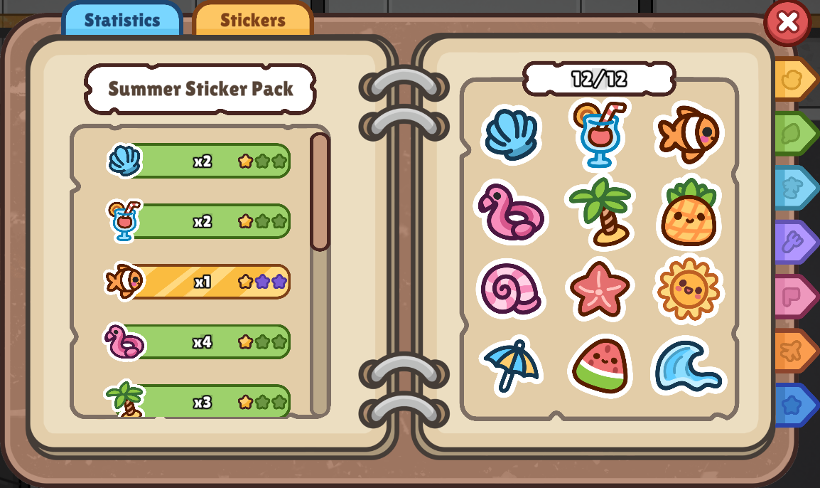 Lost But Found Summer sticker pack Achievement