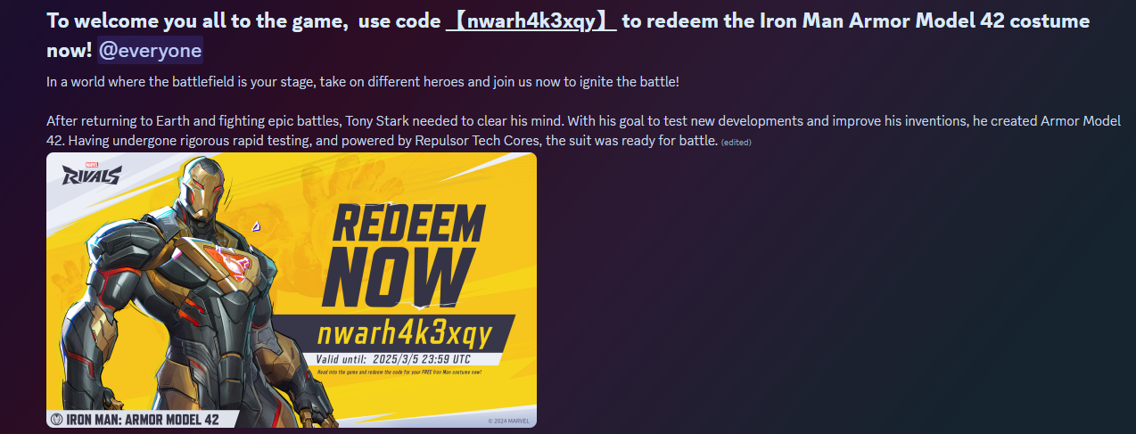 Marvel Rivals Redeem skin